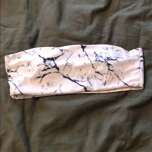 Marble Bandeau Swim Top